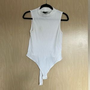 Banana Republic White Ribbed Bodysuit Tank